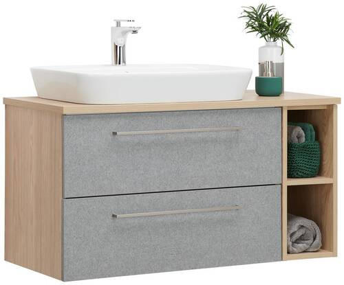 WASCHTISCHKOMBI 102,3 cm - Eichefarben/Weiß, Basics, Keramik/Holzwerkstoff (102,3cm) - Stylife