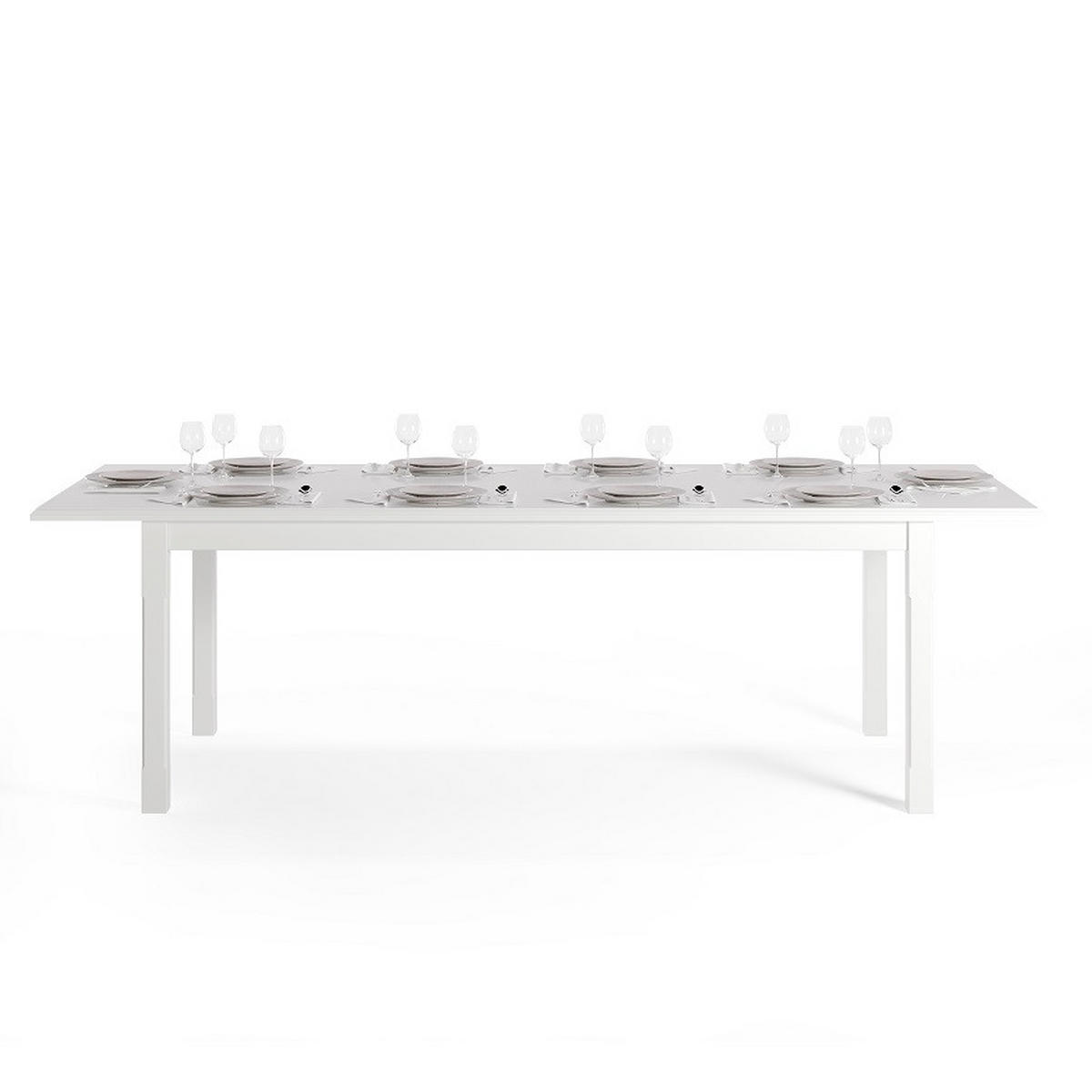 ESSTISCH Weiß rechteckig  ausziehbar  - Weiß, ROMANTIK / LANDHAUS, Holz/Holzwerkstoff (200/100/75cm) - Livetastic