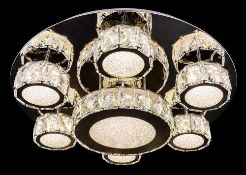 LED-DECKENLEUCHTE 55/15 cm - Klar/Chromfarben, Design, Kunststoff/Metall (55/15cm)