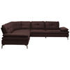 ECKSOFA in Echtleder Dunkelbraun  - Hellbraun/Dunkelbraun, Design, Leder/Metall (298/298cm) - Chilliano