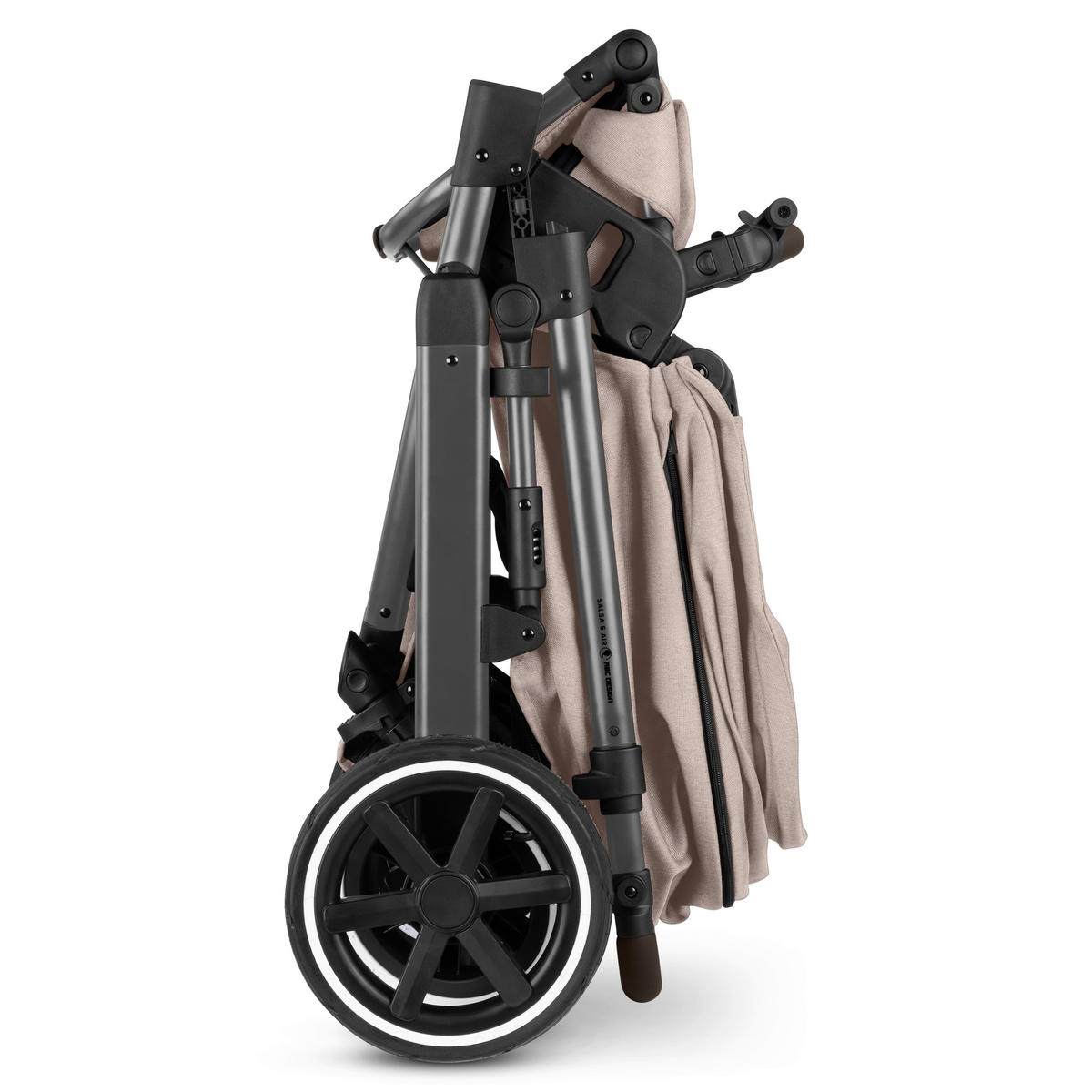 KINDERWAGENSET  Salsa 5 Air All in One Set + Isofix Base Root  Camel  - Anthrazit/Beige, Basics, Textil/Metall (63/118/95.5cm) - ABC Design