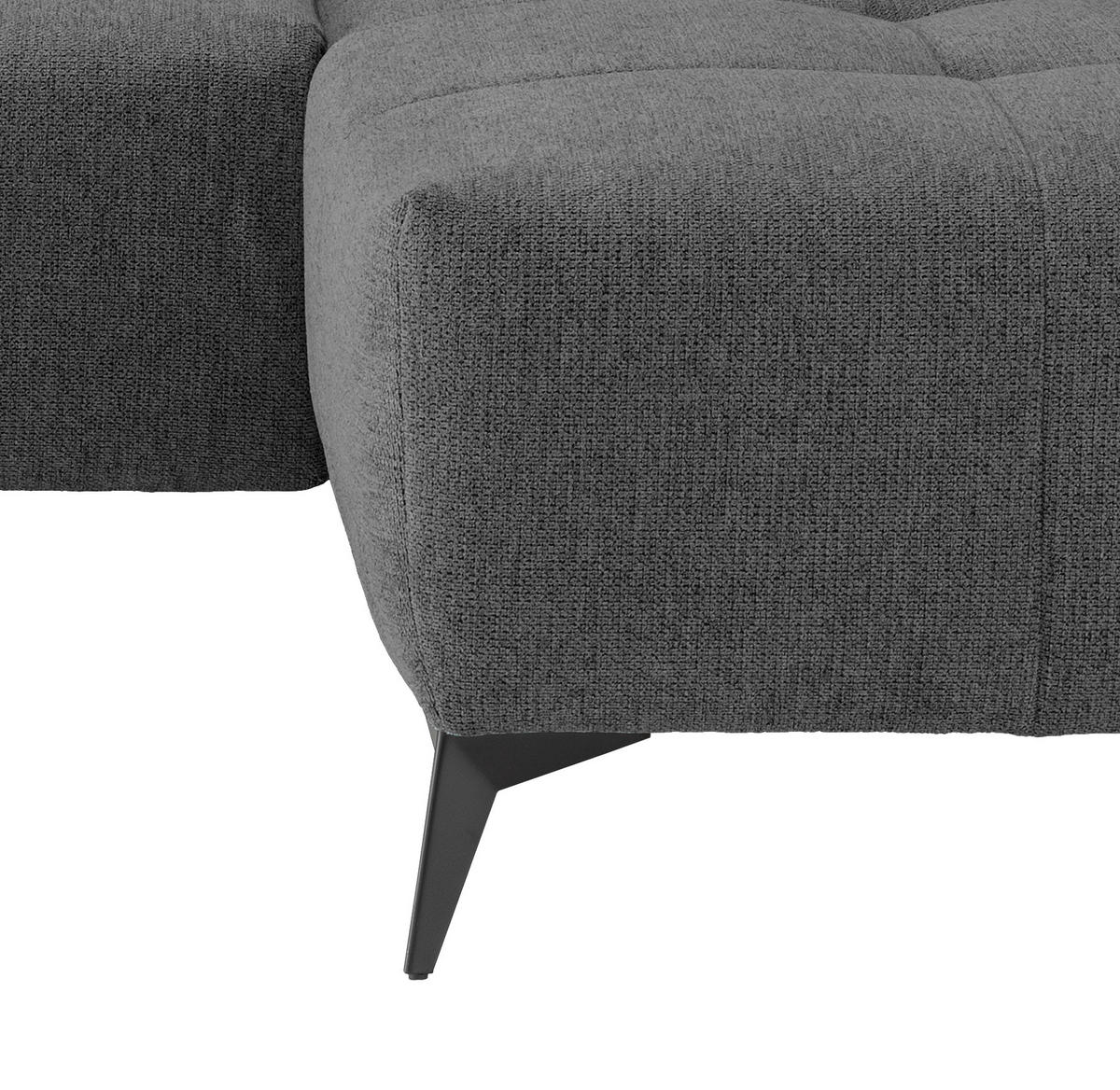 ECKSOFA in Chenille Anthrazit  - Anthrazit/Schwarz, Modern, Textil/Metall (258/180cm) - Livetastic