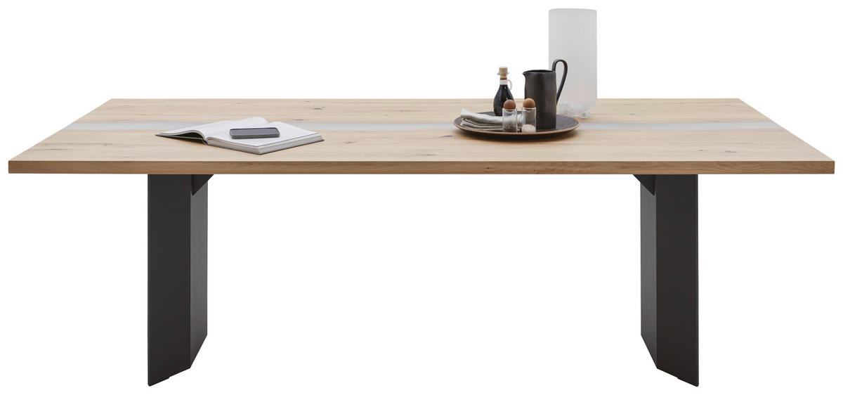 ESSTISCH Kerneiche rechteckig Eichefarben  - Eichefarben/Anthrazit, Natur, Holz (190/95/76cm) - Valnatura