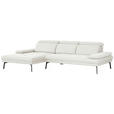 ECKSOFA Creme Webstoff  - Creme/Schwarz, Design, Textil/Metall (188/296cm) - Xora