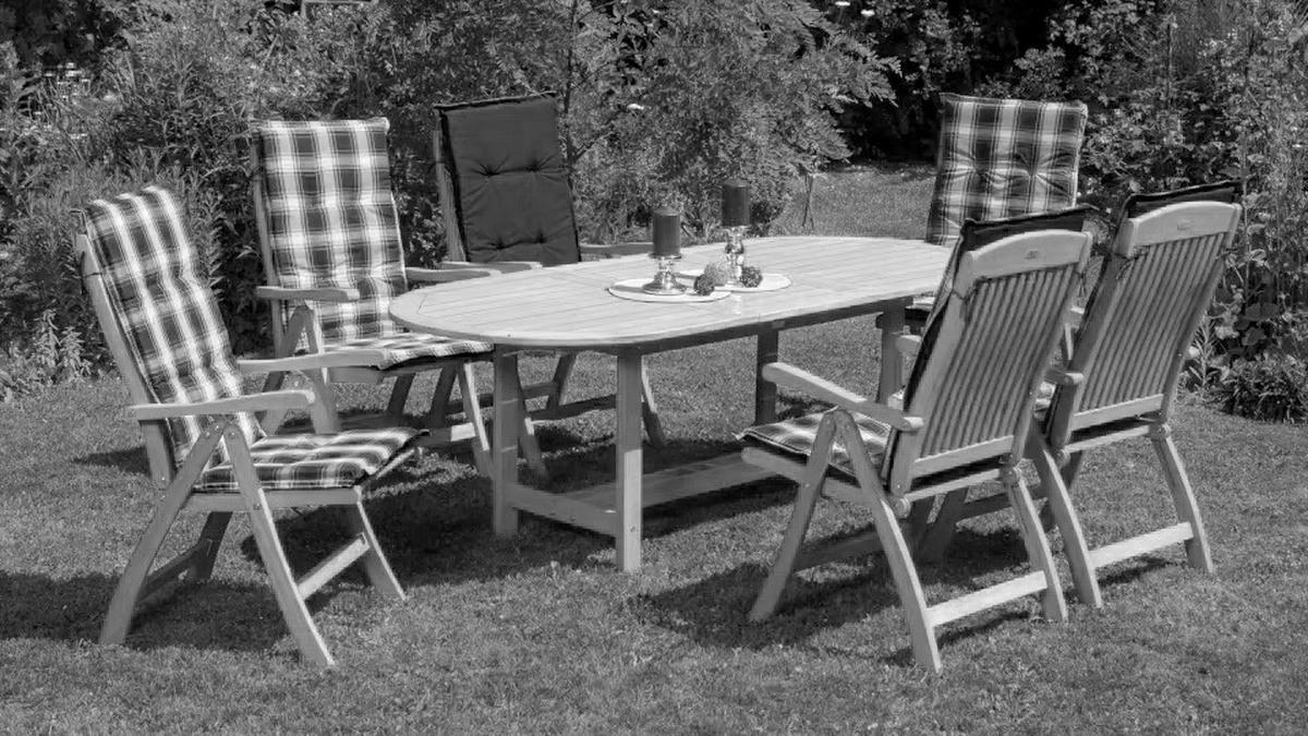 GARTENSET Eukalyptusholz Hartholz  - Naturfarben/Grün, KONVENTIONELL, Holz/Textil - Gardenson