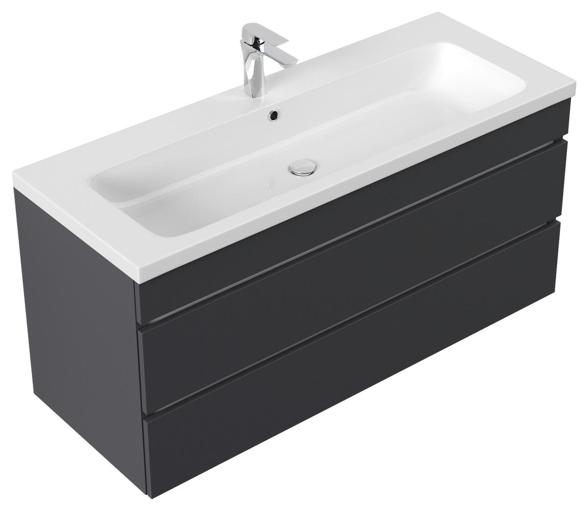 WASCHTISCHKOMBI 120 cm  - Graphitfarben/Weiß, Basics, Holzwerkstoff/Stein (120cm) - MID.YOU