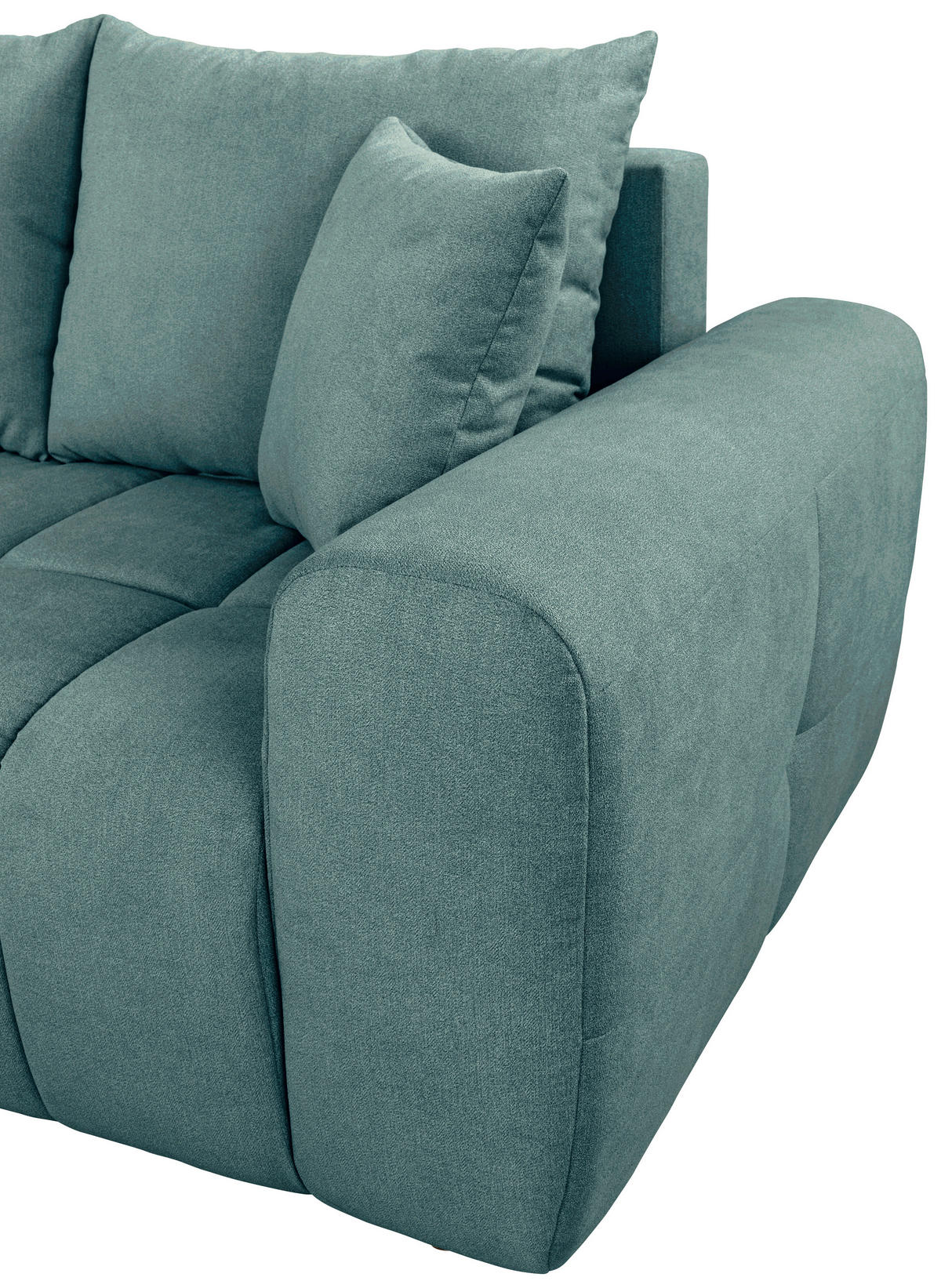ECKSOFA Petrol Velours  - Petrol/Schwarz, KONVENTIONELL, Kunststoff/Textil (168/298cm) - Carryhome