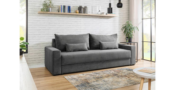 SCHLAFSOFA in Cord Dunkelgrau  - Dunkelgrau/Schwarz, KONVENTIONELL, Kunststoff/Textil (233/92/108cm) - Carryhome