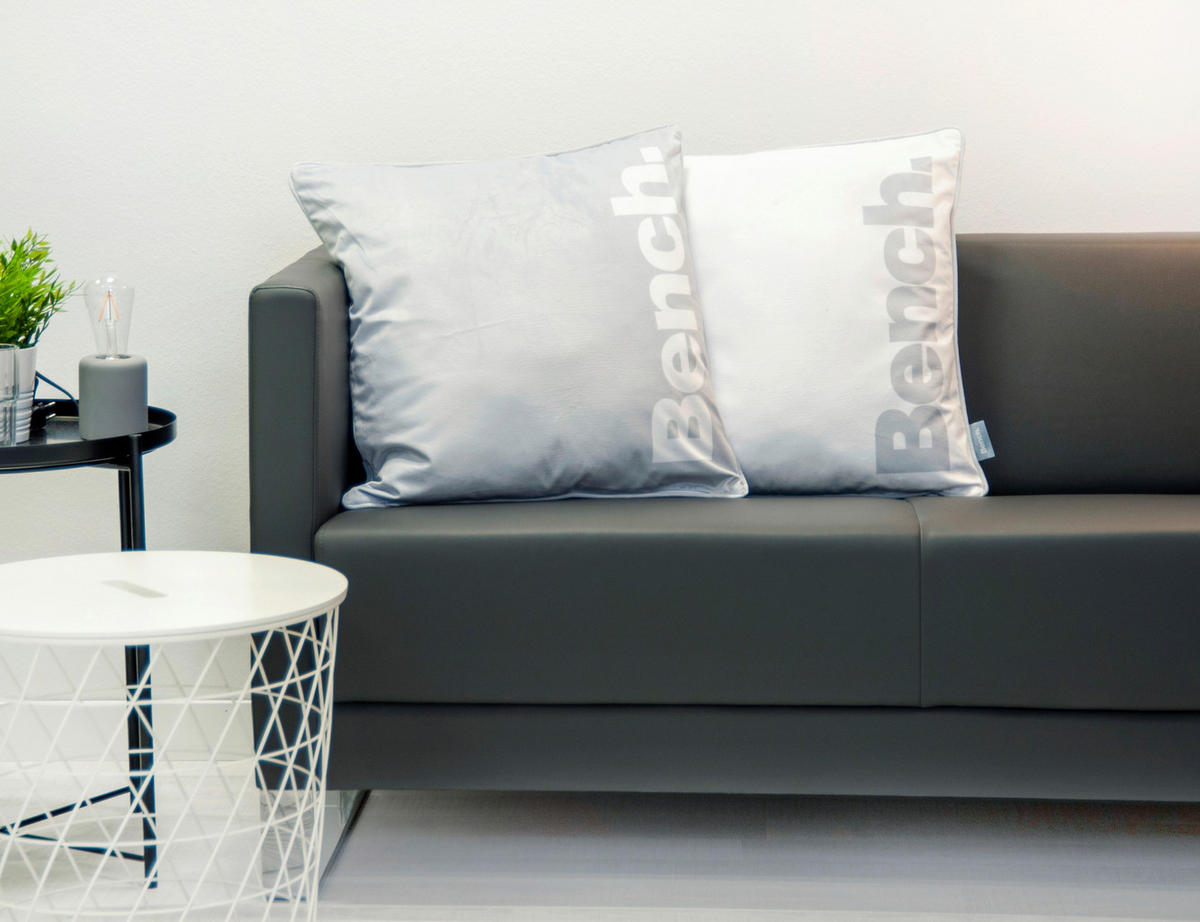 KISSENHÜLLE 50/50 cm  - Weiß/Grau, KONVENTIONELL, Textil (50/50cm) - Bench