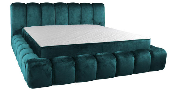 POLSTERBETT Bettkasten Petrol 180/200 cm - Petrol/Schwarz, Trend, Kunststoff/Textil (180/200cm) - Esposa