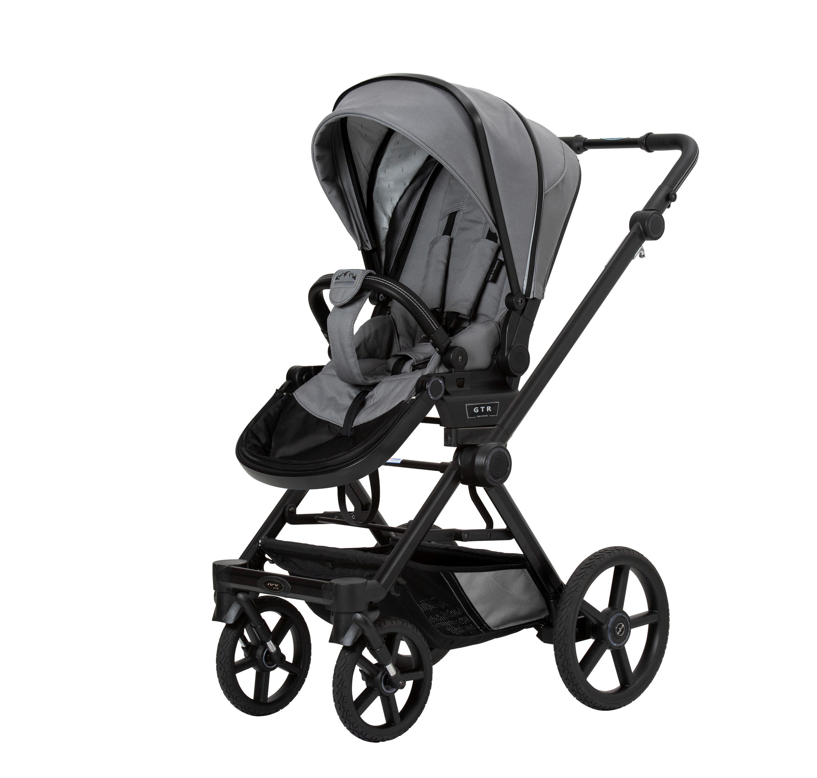 KINDERWAGENSET  Ivy GTR Outdoor  Graphit  - Schwarz/Grau, Basics, Textil (58/116/96cm) - Hartan