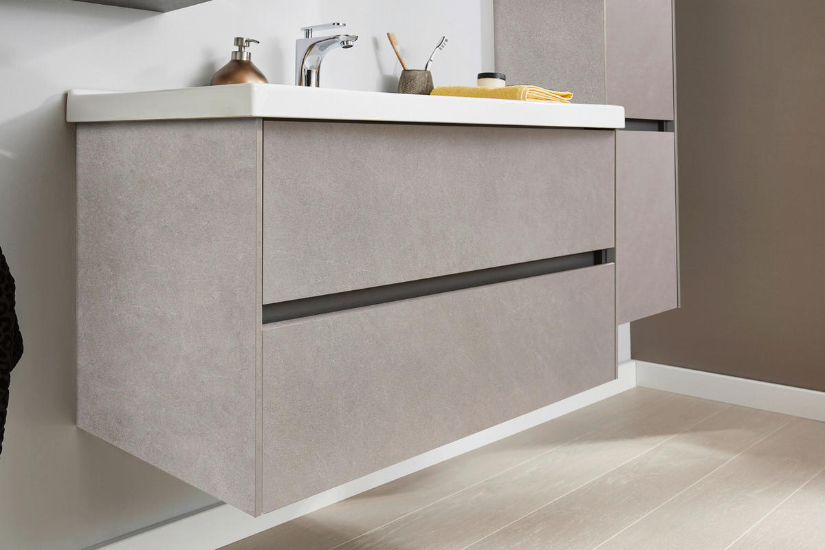 WASCHTISCHKOMBI 91 cm  - Sandfarben/Weiß, Design, Keramik/Holzwerkstoff (91cm) - Dieter Knoll
