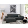 ECKSOFA in Struktur Anthrazit  - Anthrazit/Schwarz, Modern, Kunststoff/Textil (162/246cm) - Trendmanufaktur