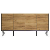 SIDEBOARD Posseik Industrial  in 155/75,8/42 cm  - Eichefarben/Graphitfarben, Design, Holzwerkstoff/Metall (155/75,8/42cm) - P & B