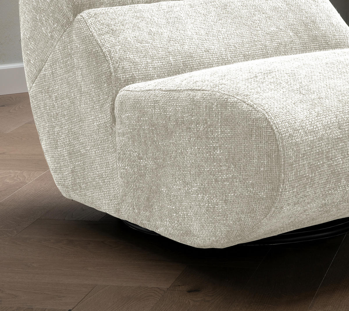 SESSEL in Struktur Weiss  - Weiss/Schwarz, Design, Textil/Metall (74/85/105cm) - Livetastic