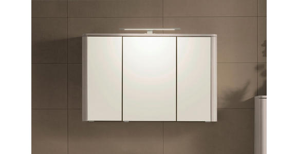 SPIEGELSCHRANK 101/64/21 cm  - Kaschmir/Alufarben, KONVENTIONELL, Glas/Holzwerkstoff (101/64/21cm) - Xora