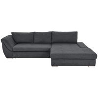 ECKSOFA in Flachgewebe Grau  306/174 cm  - Silberfarben/Grau, Design, Textil/Metall (306/174cm) - Carryhome