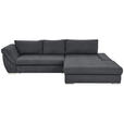 ECKSOFA  in Flachgewebe Grau  306/174 cm  - Silberfarben/Grau, Design, Textil/Metall (306/174cm) - Carryhome