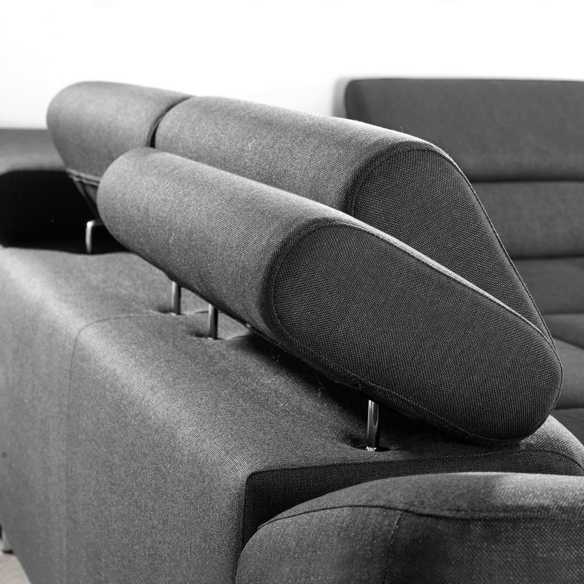 ECKSOFA Dunkelgrau Webstoff  - Dunkelgrau, Design, Textil/Metall (280/235cm) - Hom`in