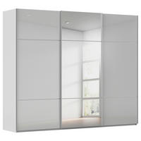 SCHWEBETÜRENSCHRANK  in Grau, Weiß  - Alufarben/Weiß, KONVENTIONELL, Glas/Holzwerkstoff (271/223/68cm) - Novel