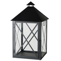 LATERNE - Schwarz, LIFESTYLE, Glas/Metall (60/60/106cm)