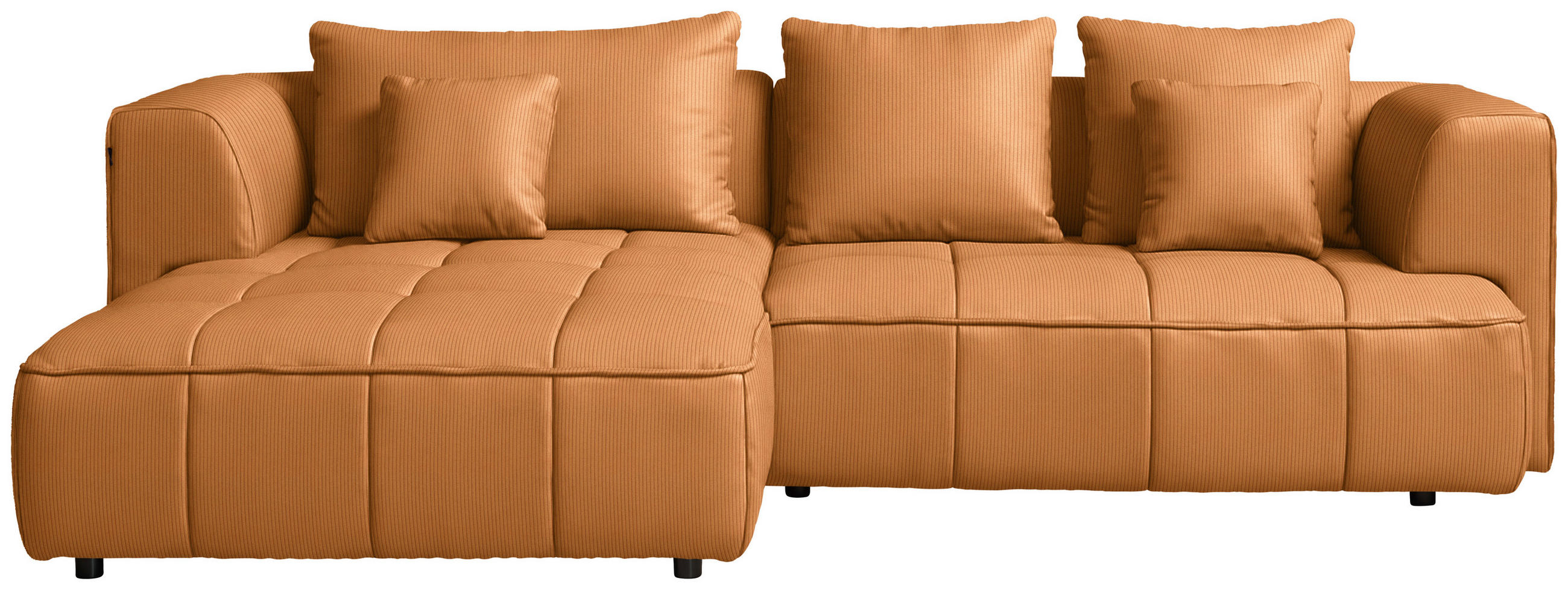 ECKSOFA Feincord Currygelb  - Currygelb/Schwarz, Design, Kunststoff/Textil (188/288cm) - Welnova