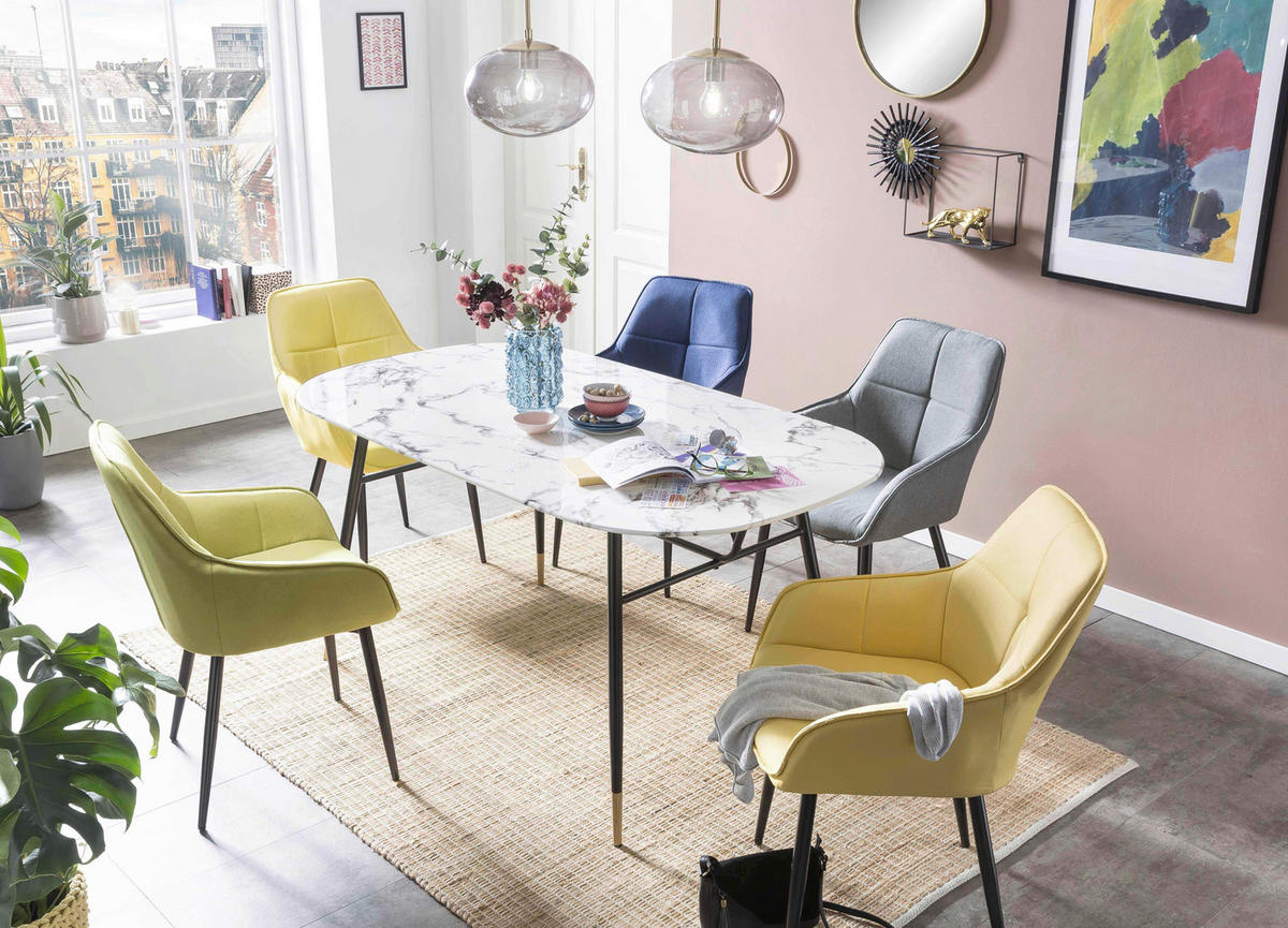 ESSTISCH in Metall, Glas 160/90/77 cm  - Schwarz/Weiß, Design, Glas/Metall (160/90/77cm) - Livetastic