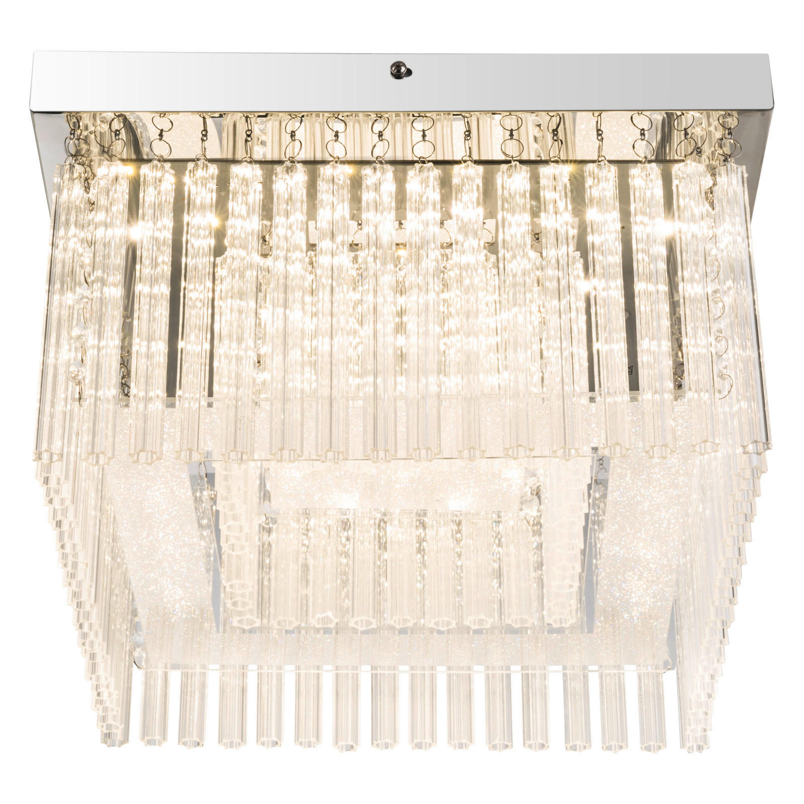 LED-TAKLAMPA 36/36/21.5 cm  - kromfärg, Basics, metall/glas (36/36/21.5cm) - Globo