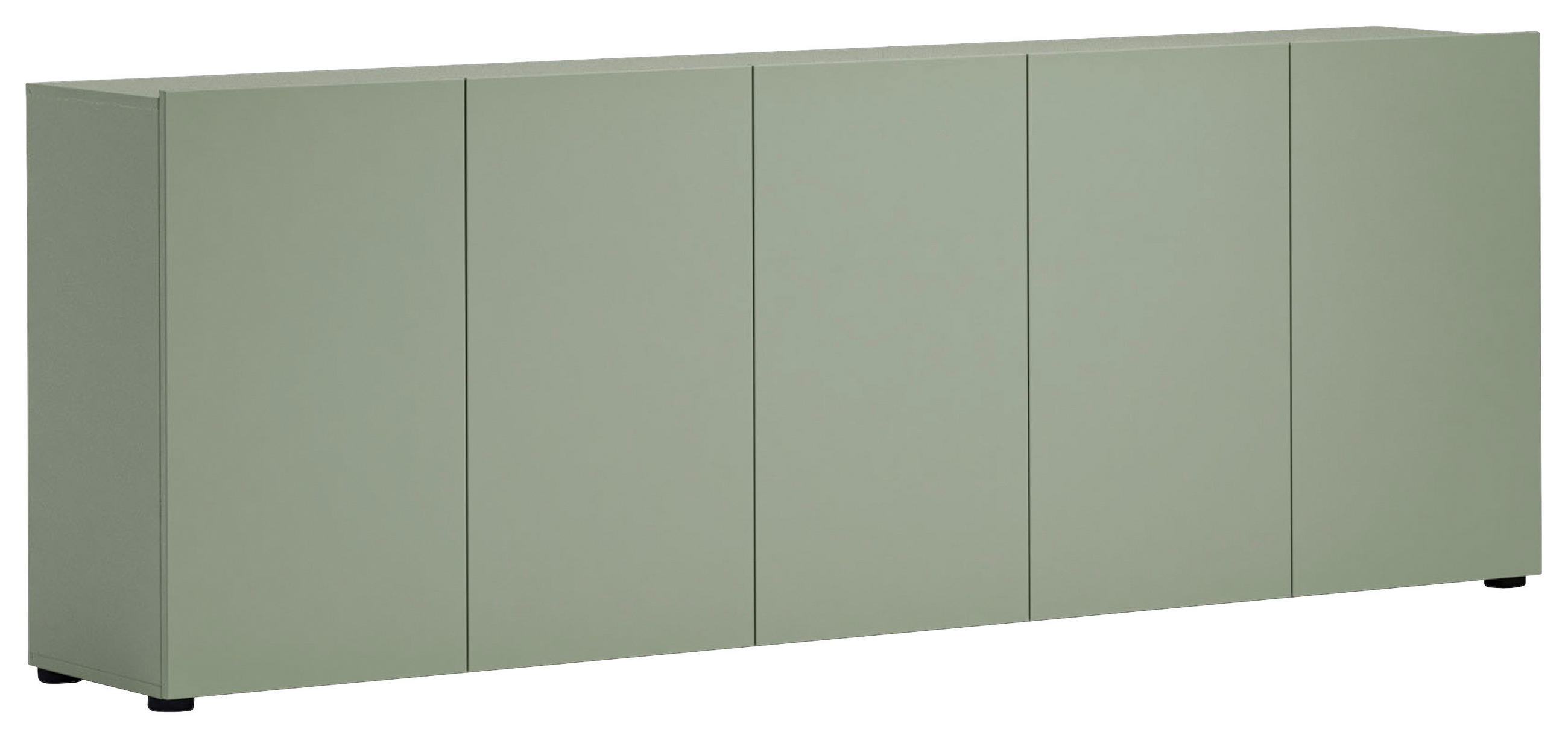 SIDEBOARD  in 225/79/38 cm  - Schwarz/Grün, Design, Holzwerkstoff/Kunststoff (225/79/38cm) - home24