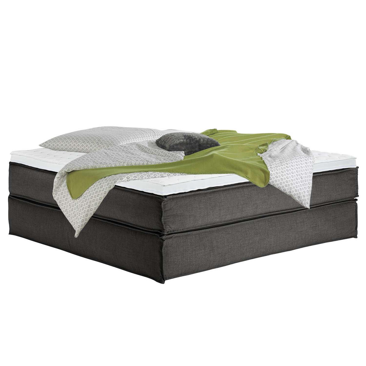 BOXSPRINGBETT 200/220 cm  in Anthrazit  - Anthrazit/Schwarz, Design, Textil (200/220cm) - home24