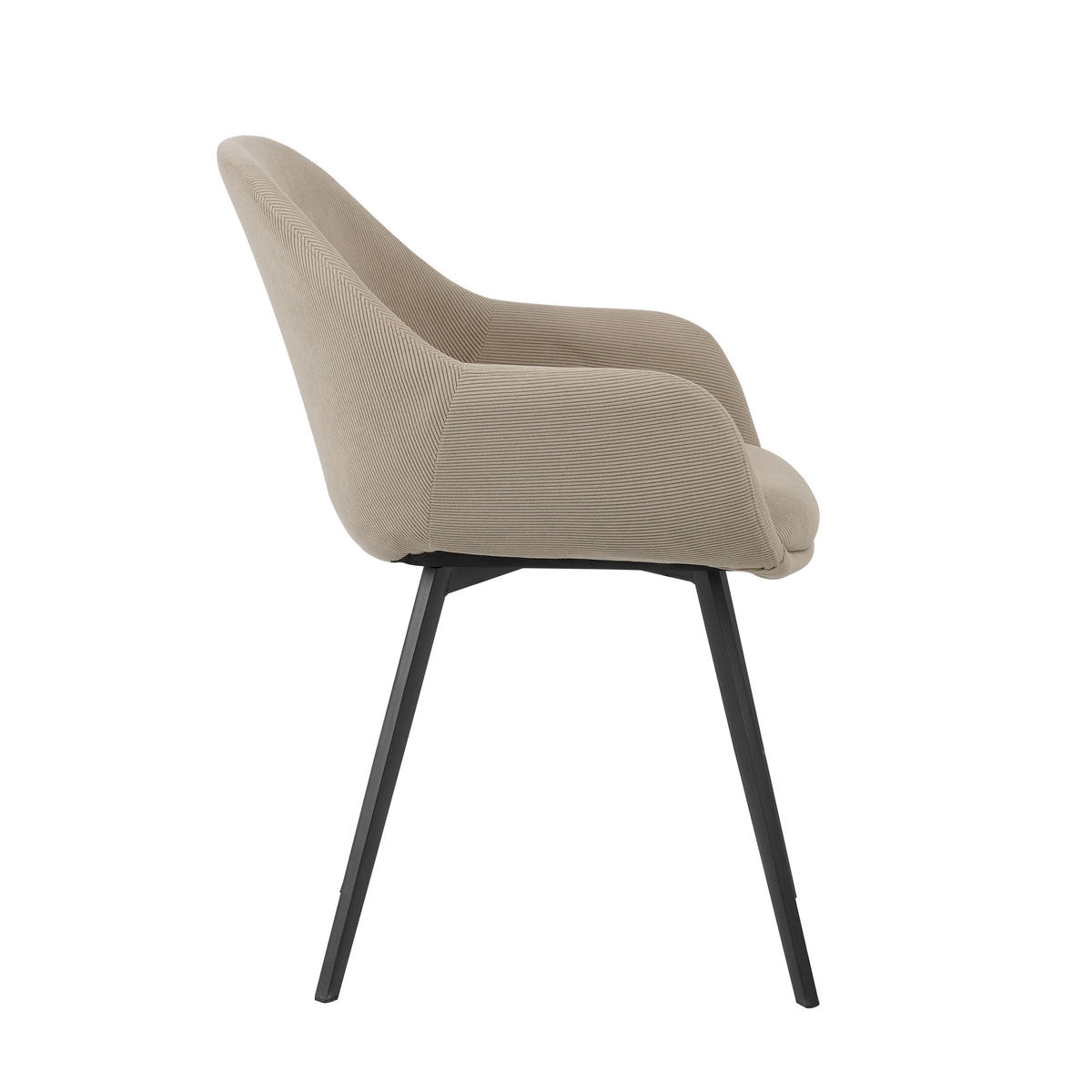 STUHL-SET 2 Stück  in Stahl Cord Metall, Textil  - Taupe/Schwarz, MODERN, Textil/Metall (57/84/61cm) - Livetastic