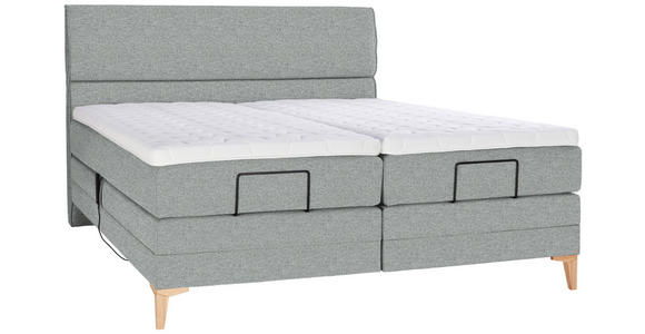 BOXSPRINGBETT 180/200 cm in Grau - Eichefarben/Grau, KONVENTIONELL, Holz/Textil (180/200cm) - Voleo