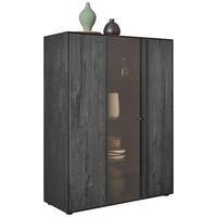 HIGHBOARD  in 109/142/44 cm  - Anthrazit, Design, Glas/Holz (109/142/44cm) - Johann Jakob