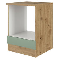 HERDUMBAUSCHRANK 60/85/57 cm  in Eiche Artisan, Schilfgrün  - Schilfgrün/Eiche Artisan, KONVENTIONELL, Holzwerkstoff (60/85/57cm) - FlexWell