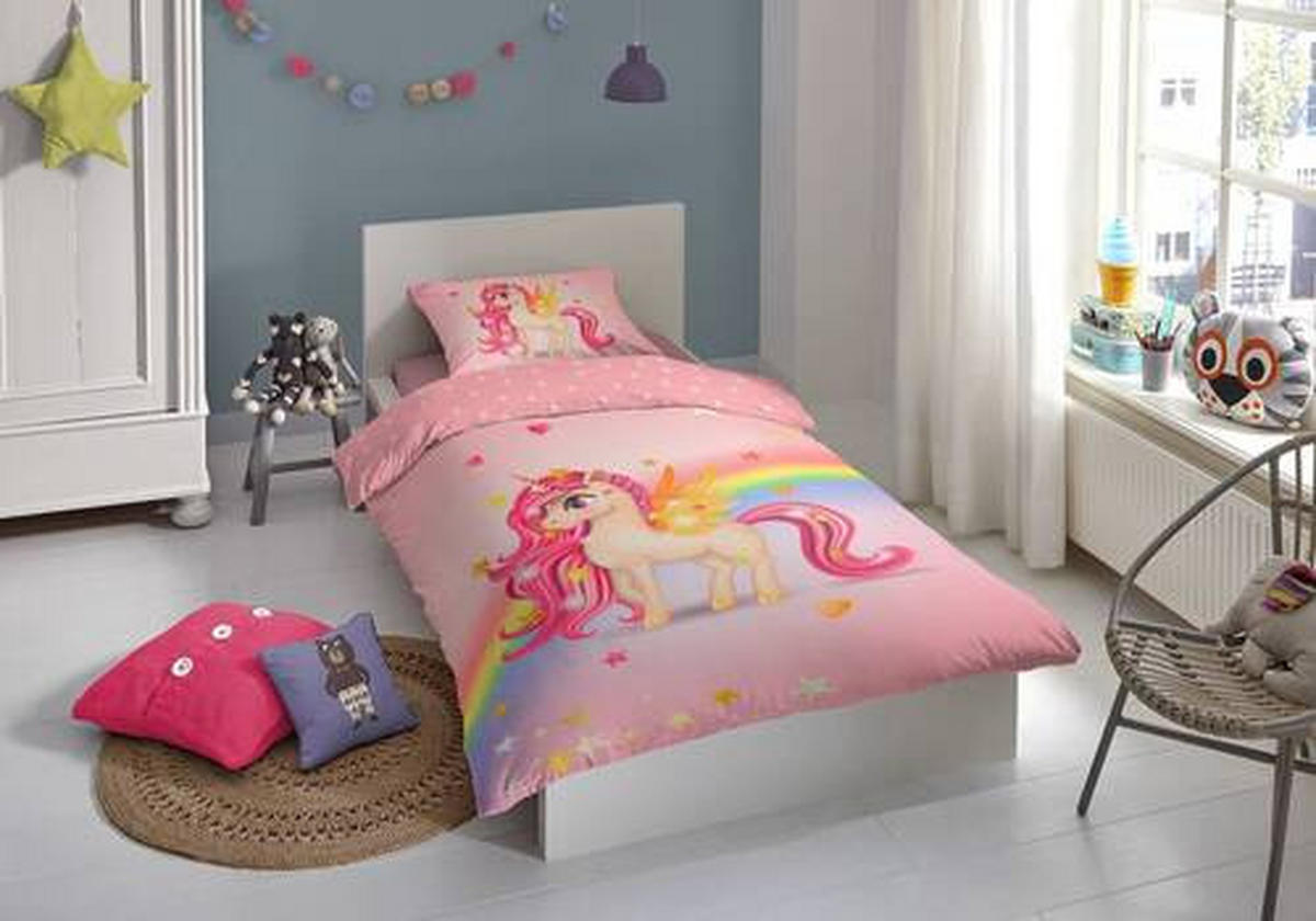 KINDERBETTWÄSCHE Renforcé 135/200 cm  - Pink, Textil (135/200cm) - MID.YOU