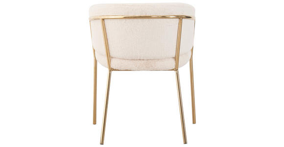 ARMLEHNSTUHL in Eisen Plüsch - Beige/Goldfarben, Design, Textil/Metall (58/76/59,5cm) - Novel