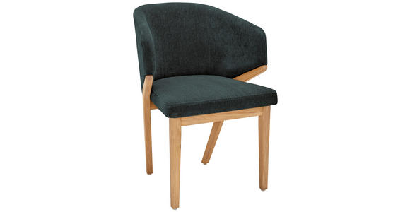 ARMLEHNSTUHL   Chenille  - Eiche Bianco/Grün, KONVENTIONELL, Holz/Textil (60/82/60cm) - Linea Natura