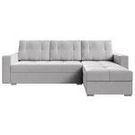 ECKSOFA  in Samt Hellgrau  - Chromfarben/Hellgrau, KONVENTIONELL, Kunststoff/Textil (233/140cm) - Carryhome