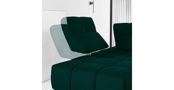 ECKSOFA in Struktur Petrol 233/313 cm - Petrol/Schwarz, Design, Kunststoff/Textil (233/313cm) - Emilio Belluti
