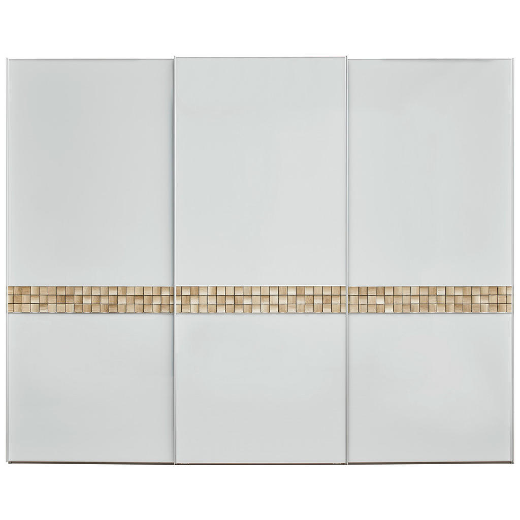 Thumbnail - Dieter Knoll Schwebetürenschrank, Grau, Eiche, Holzwerkstoff, Eiche, massiv, 6 Fächer, 298x222x68 cm, Blauer Engel, Gold...