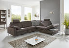 ECKSOFA Anthrazit Mikrofaser  - Anthrazit/Alufarben, Design, Textil/Metall (275/242cm) - Dieter Knoll