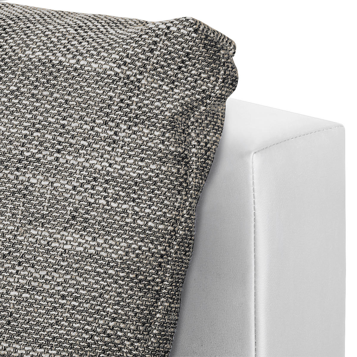 ECKSOFA Grau, Weiß Textilgeflecht  - Chromfarben/Schwarz, Design, Textil (266/175cm) - Livetastic