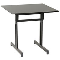 GARTENTISCH Holzwerkstoff Anthrazit quadratisch  - Anthrazit, MODERN, Holzwerkstoff/Metall (80/80/71cm) - Gardenson