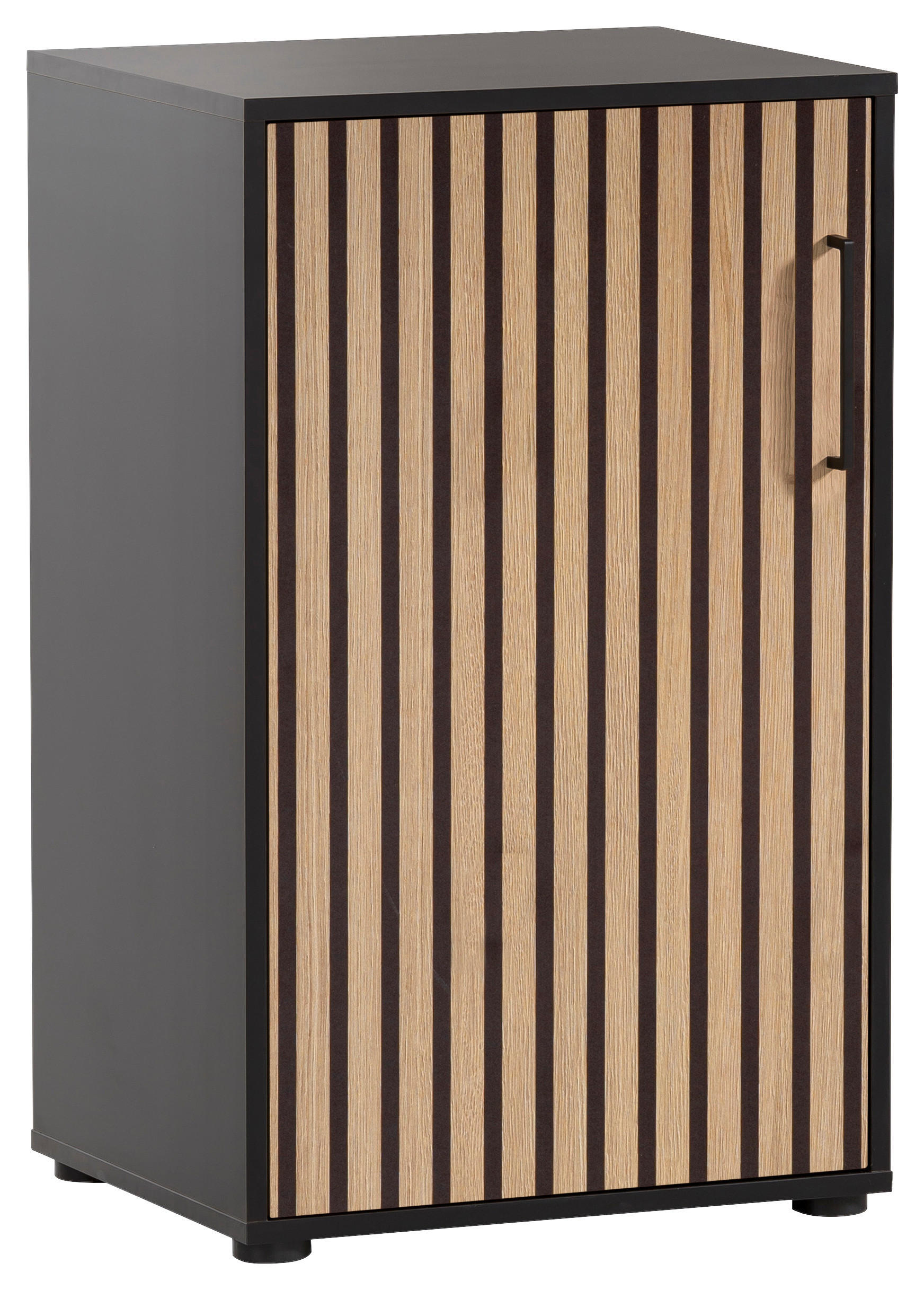 AKTENSCHRANK Schwarz  - Schwarz/Eiche Artisan, MODERN, Holzwerkstoff (50,95/83,6/41cm) - MID.YOU