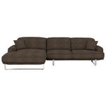 ECKSOFA Lesina in Webstoff Mokka  184/304 cm  - Mokka, Design, Textil/Metall (184/304cm) - Dieter Knoll