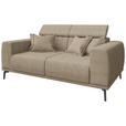 2-SITZER-SOFA  in Webstoff Beige  - Beige/Schwarz, KONVENTIONELL, Textil/Metall (200/80/113cm) - Carryhome
