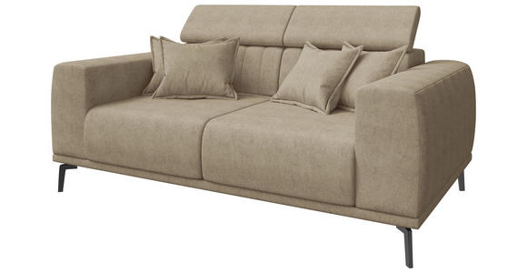 2-SITZER-SOFA  in Webstoff Beige  - Beige/Schwarz, KONVENTIONELL, Textil/Metall (200/80/113cm) - Carryhome