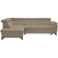 ECKSOFA in Teddystoff Braun  - Schwarz/Braun, Design, Textil/Metall (203/260cm) - Stylife