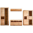 WOHNWAND  in Buchefarben  322/196/50 cm  - Buchefarben/Alufarben, KONVENTIONELL, Glas/Holz (322/196/50cm) - Cantus
