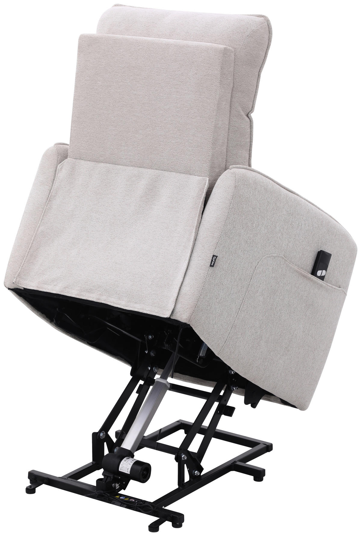 RELAXSESSEL Leinenoptik    - Schwarz/Naturfarben, Design, Textil/Metall (74/101/92cm) - Carryhome